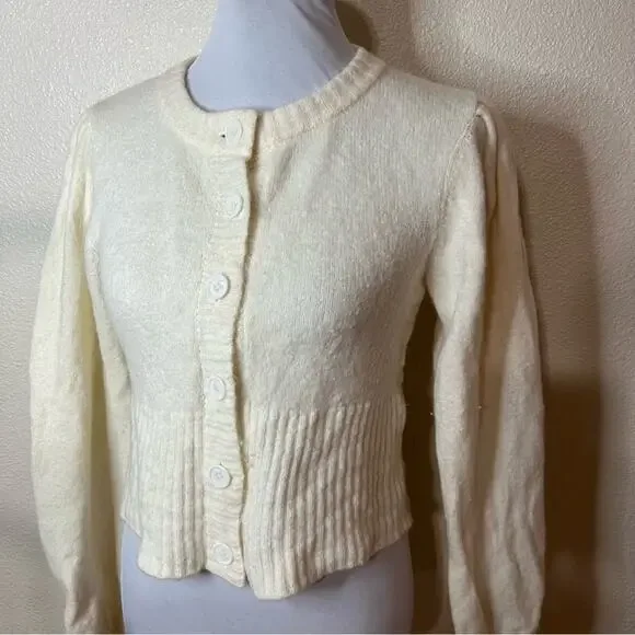 BAUM UND PFERDGARTEN Catia cream wool cardigan an sweater SMALL